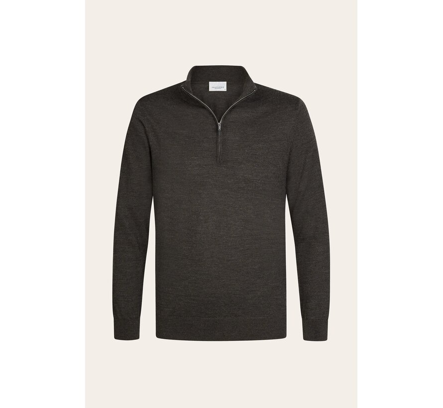 Profuomo Half Zip Pullover Wol Dark Brown (PP2J00014C)