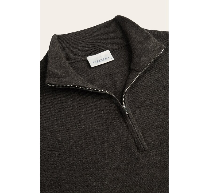 Profuomo Half Zip Pullover Wol Dark Brown (PP2J00014C)
