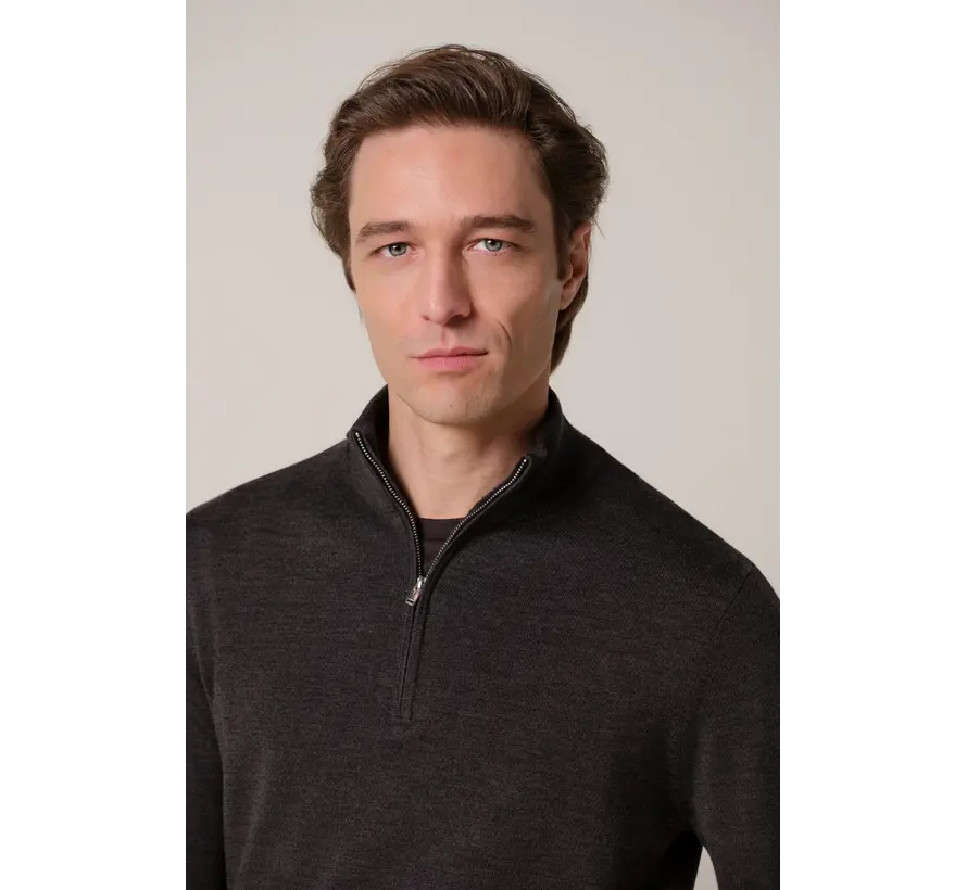 Profuomo Half Zip Pullover Wol Dark Brown (PP2J00014C)