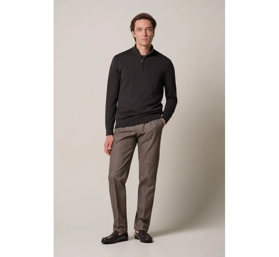 Profuomo Half Zip Pullover Wol Dark Brown (PP2J00014C)