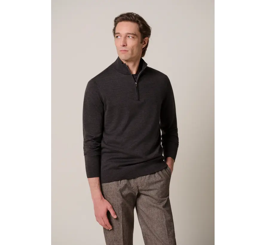 Profuomo Half Zip Pullover Wol Dark Brown (PP2J00014C)