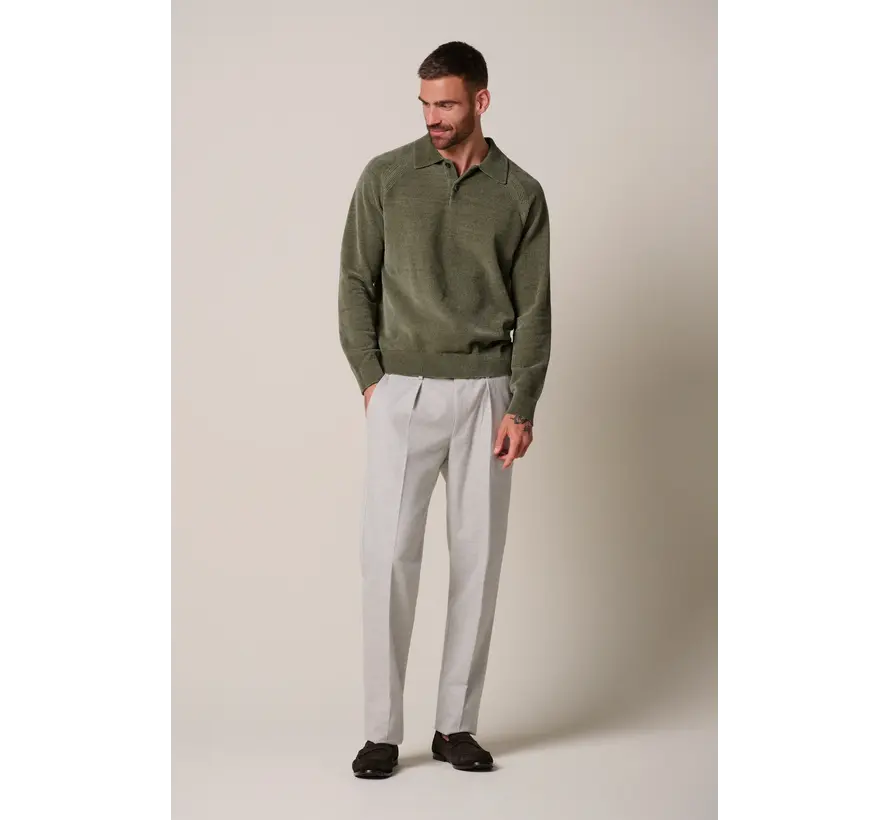 Profuomo Longsleeve Polo Chenille Green (PPXJ30036B)