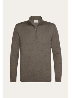 Profuomo Half Zip Pullover Merino Wol Brown (PPXJ30025D)