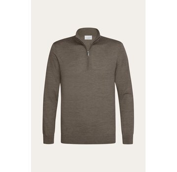 Profuomo Half Zip Pullover Merino Wol Brown (PPXJ30025D)
