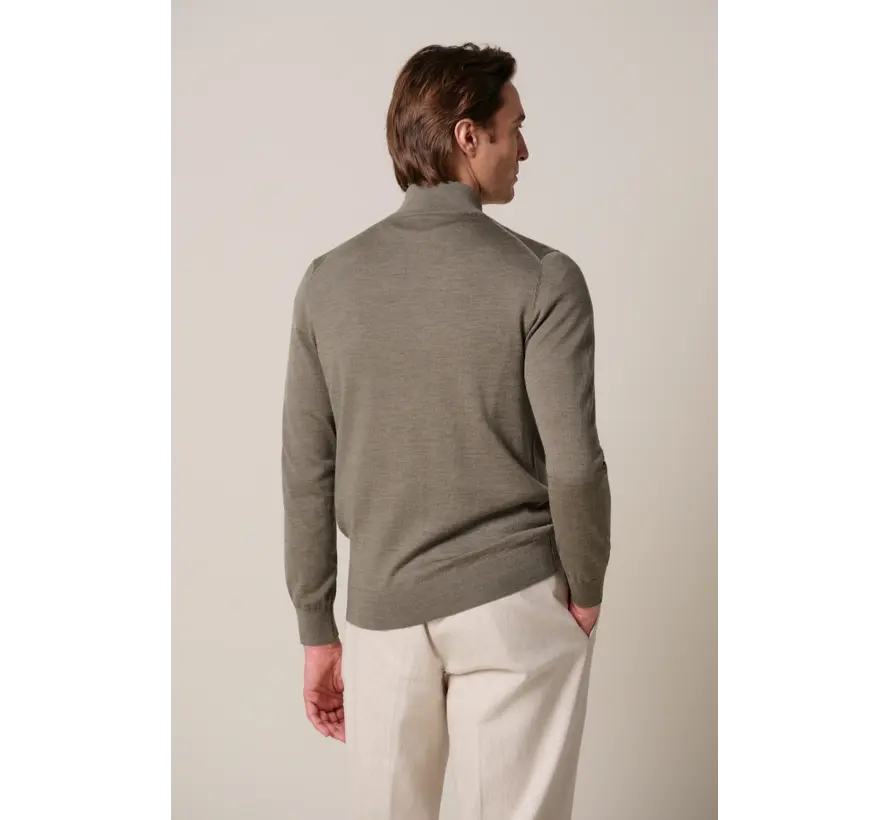 Profuomo Half Zip Pullover Merino Wol Brown (PPXJ30025D)