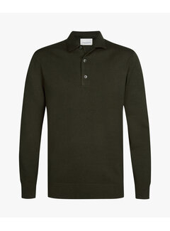 Profuomo Longsleeve Polo Regular Fit Luxury Basic One Piece Green (PPXJ30003C)