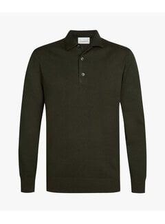 Profuomo Profuomo Longsleeve Polo Regular Fit Luxury Basic One Piece Green (PPXJ30003C)