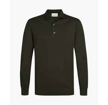 Profuomo Longsleeve Polo Regular Fit Luxury Basic One Piece Green (PPXJ30003C)