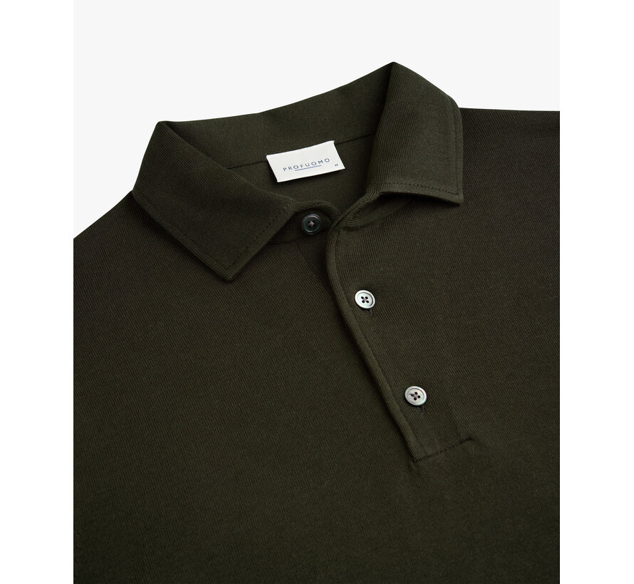 Profuomo Longsleeve Polo Regular Fit Luxury Basic One Piece Green (PPXJ30003C)