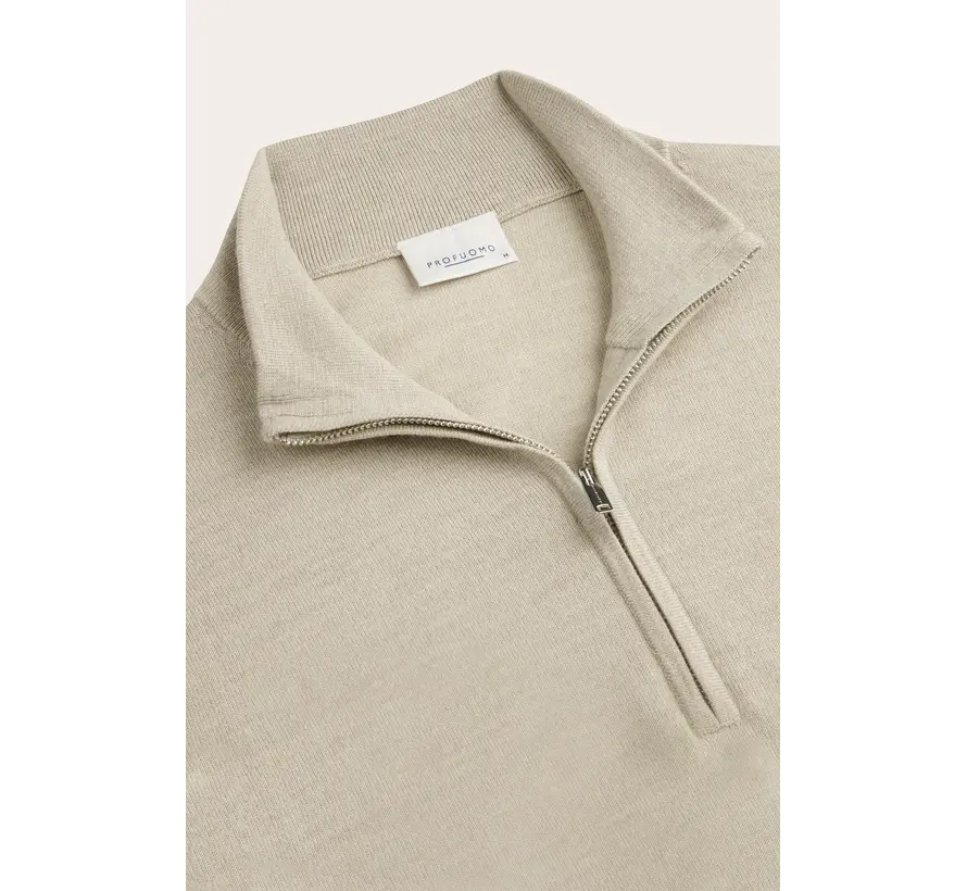 Profuomo Half Zip Pullover Wol Beige (PP2J00014D)