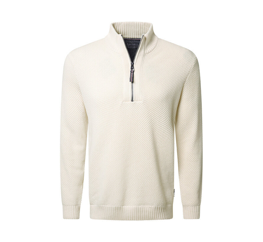 Pierre Cardin Half Zip Trui Offwhite (51502.5114 - 1009)