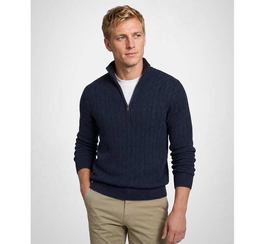 McGregor Half Zip Trui Cable Lamswol Navy (MM262.1204.02 - 2100)