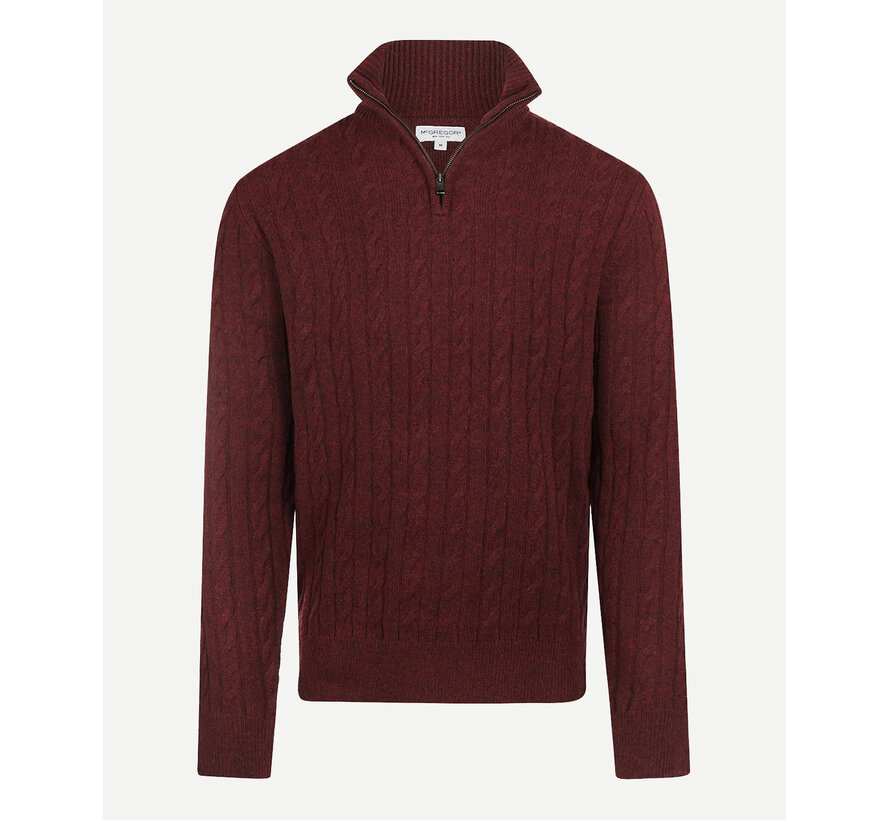 McGregor Half Zip Trui Cable Lamswol Burgundy (MM262.1204.02 - 4215)