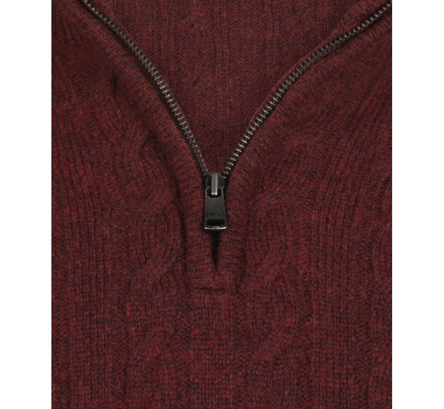 McGregor Half Zip Trui Cable Lamswol Burgundy (MM262.1204.02 - 4215)