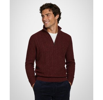 McGregor Half Zip Trui Cable Lamswol Burgundy (MM262.1204.02 - 4215)