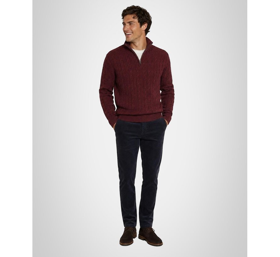 McGregor Half Zip Trui Cable Lamswol Burgundy (MM262.1204.02 - 4215)