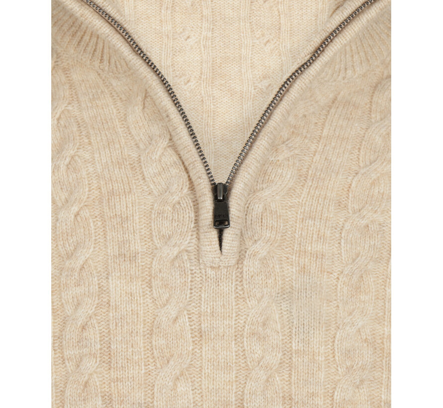 McGregor Half Zip Trui Cable Lamswol Stone (MM262.1204.02 - 9205)