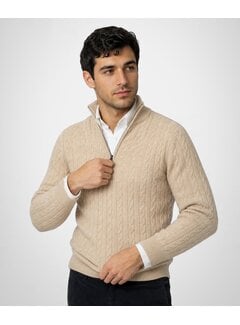 McGregor Half Zip Trui Cable Lamswol Stone (MM262.1204.02 - 9205)