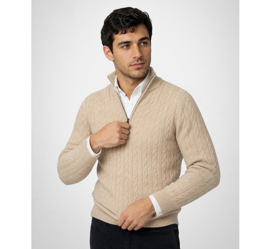 McGregor Half Zip Trui Cable Lamswol Stone (MM262.1204.02 - 9205)