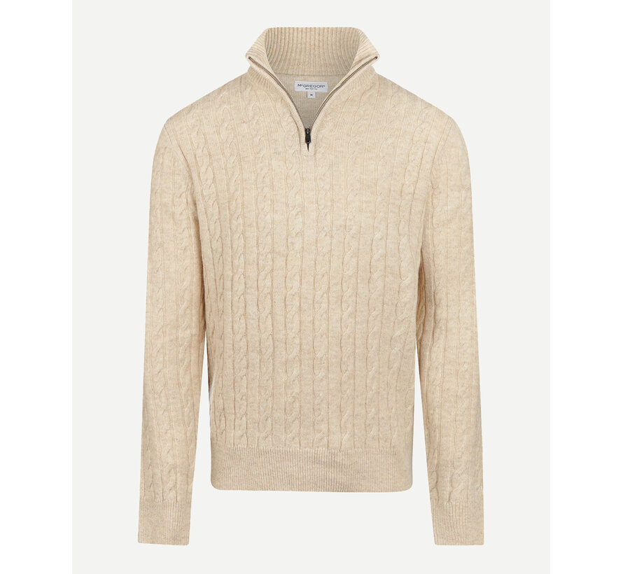 McGregor Half Zip Trui Cable Lamswol Stone (MM262.1204.02 - 9205)