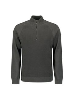 No Excess No Excess Trui Half Zip Solid Relief Knit Dark Grey (26231107 - 023)