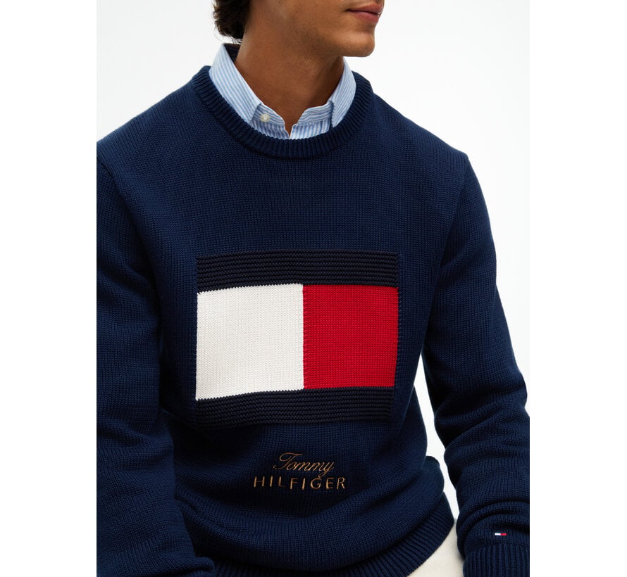 Tommy Hilfiger Crew Neck Trui Flag Navy (MW0MW44816 - DCC)