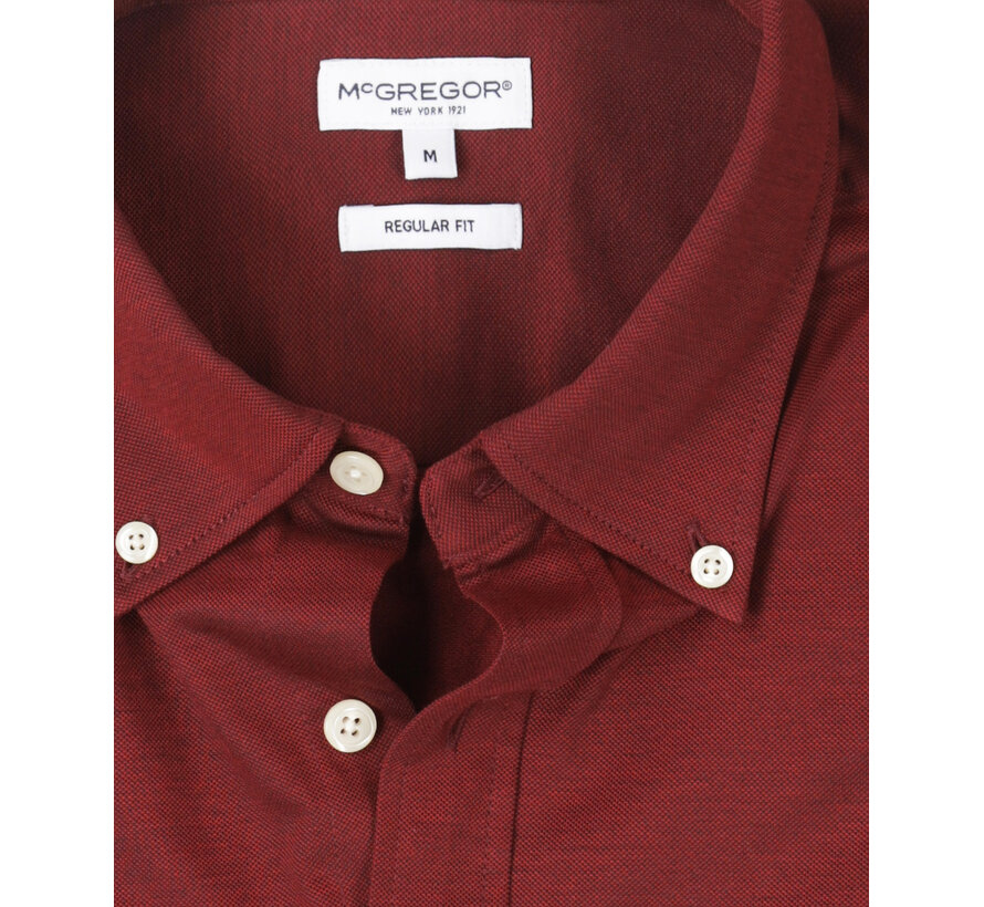 McGregor Overhemd Pique Stretch Burgundy (MM262.6001.01 - 4215)