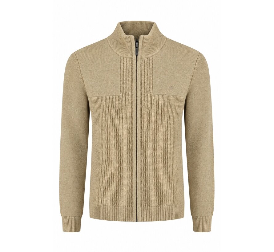Fellows United Vest Cardigan Plated Rib Structure Mid Brown/Bronze (62.1115 - 145)