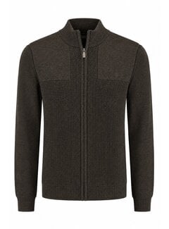 Fellows United Fellows United Vest Cardigan Plated Rib Structure Dark Brown (62.1115 - 141)