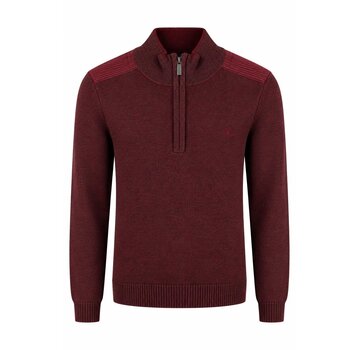 Fellows United Fellows United Pullover Half Zip Twill Placket Red (62.1142 - 181)