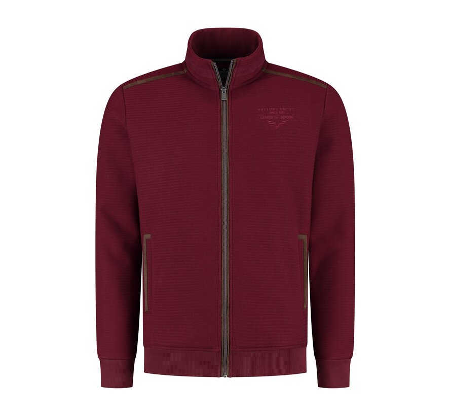 Fellows United Vest Cardigan Striper Jacquard Bordeaux (62.2635 - 180)