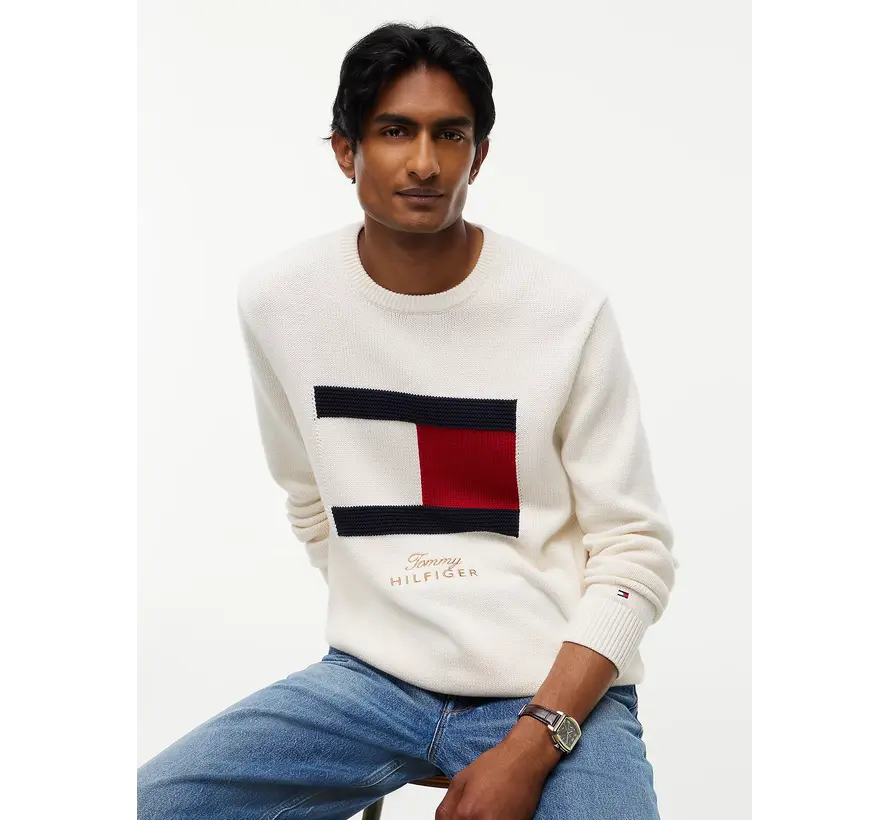 Tommy Hilfiger Crew Neck Trui Flag Ivory (MW0MW44816 - Z00)