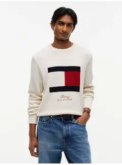 Tommy Hilfiger Tommy Hilfiger Crew Neck Trui Flag Ivory (MW0MW44816 - Z00)