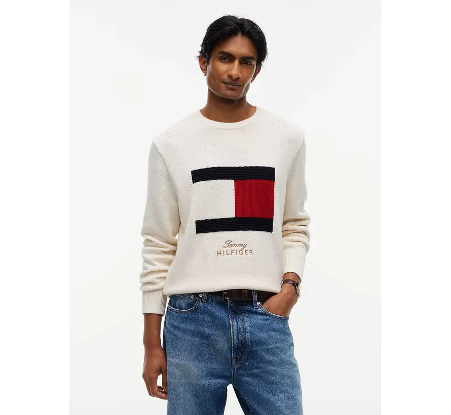 Tommy Hilfiger Crew Neck Trui Flag Ivory (MW0MW44816 - Z00)