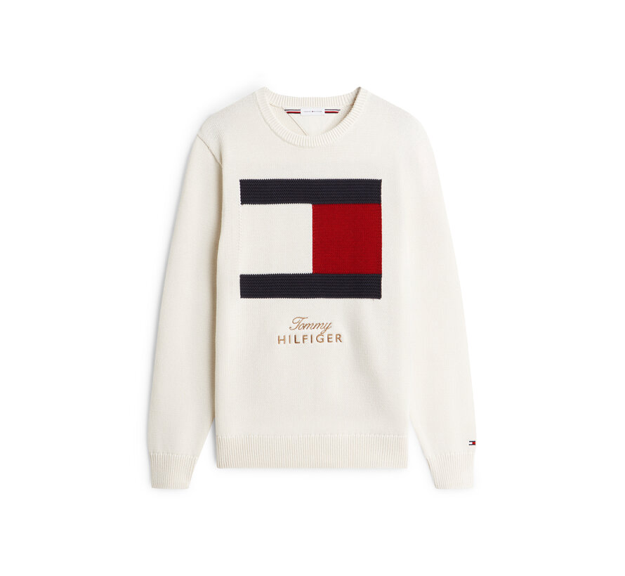 Tommy Hilfiger Crew Neck Trui Flag Ivory (MW0MW44816 - Z00)