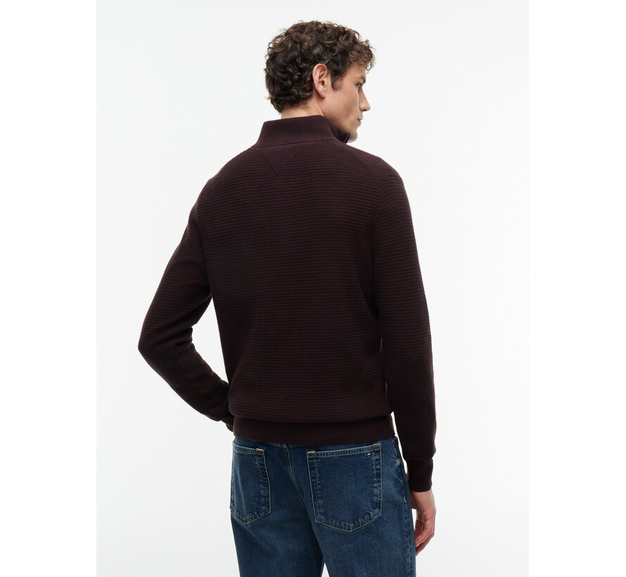 Tommy Hilfiger Half Zip Pullover Structure Cotton/Cashmere Chocolate (MW0MW44760 - HJT)