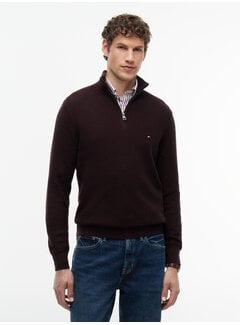 Tommy Hilfiger Tommy Hilfiger Half Zip Pullover Structure Cotton/Cashmere Chocolate (MW0MW44760 - HJT)