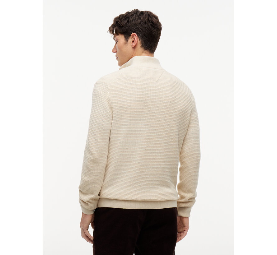 Tommy Hilfiger Half Zip Pullover Structure Cotton/Cashmere Ivory (MW0MW44760 - HGF)