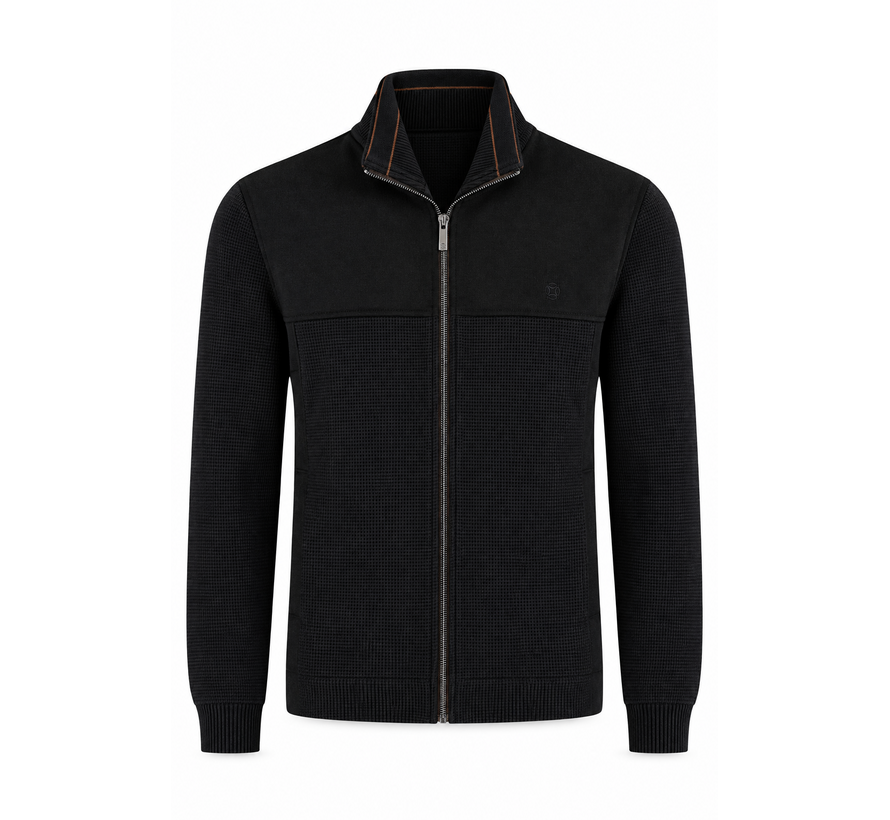 Fellows United Vest Cardigan Waffle Structure Navy (62.2609 - 110)