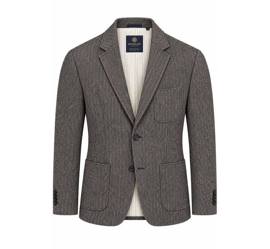 Dstrezzed Colbert Herringbone Wool Tweed Grey/Black (111155 - 999)
