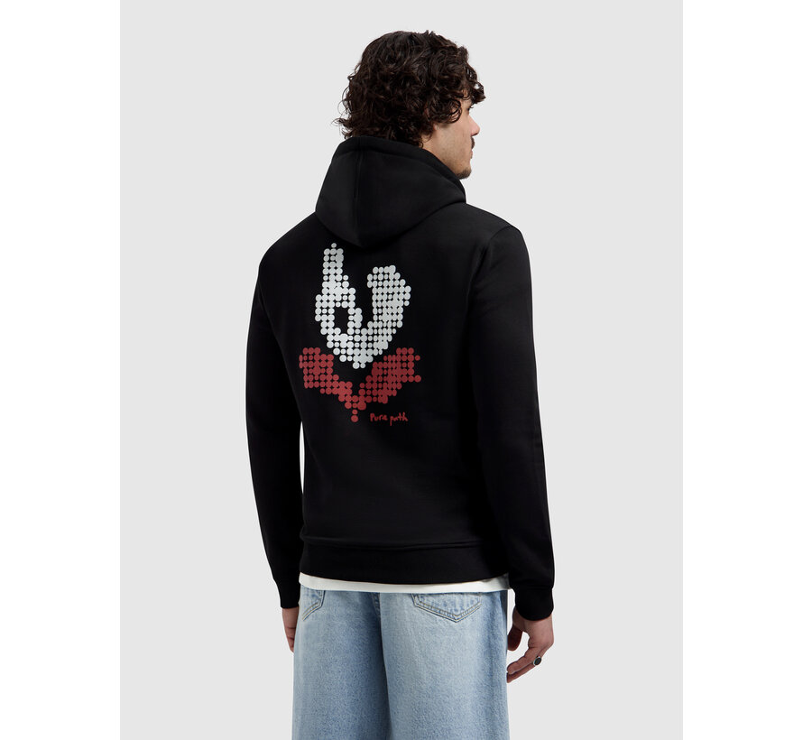 Pure Path Pixel Flower Hooded Sweater Black (26010315 - 02)