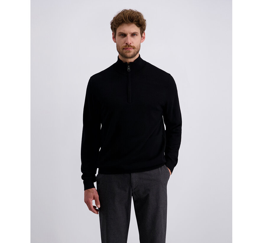 Pierre Cardin Half Zip Trui Wol Black (50702.5037 - 9000)