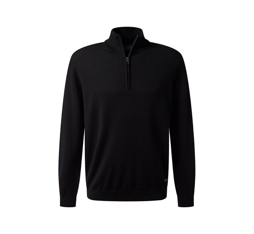 Pierre Cardin Half Zip Trui Wol Black (50702.5037 - 9000)
