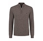Fellows United Pullover Half Zip Fancy Rib Structure Dark Brown (62.1110 - 141)