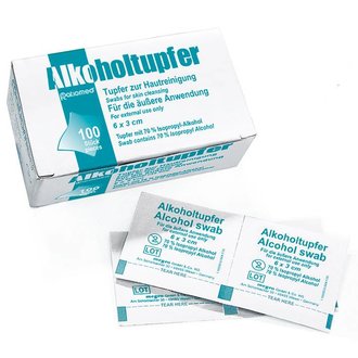 Alkoholtupfer 6 x 3 cm Alkoholtupfer 6 x 3 cm