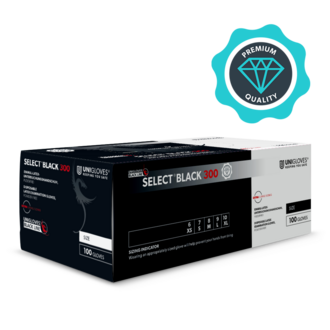 Unigloves Latex Gloves Unigloves Select Black 300 - Sale - short BBD