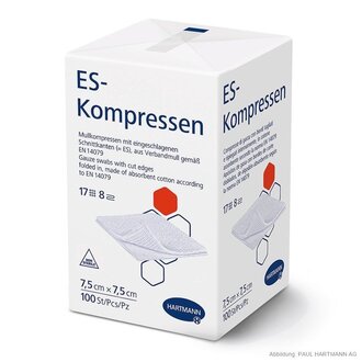 ES SALE - Gauze compresses 8-fold non-sterile - Size: 7,5 x 7,5 cm
