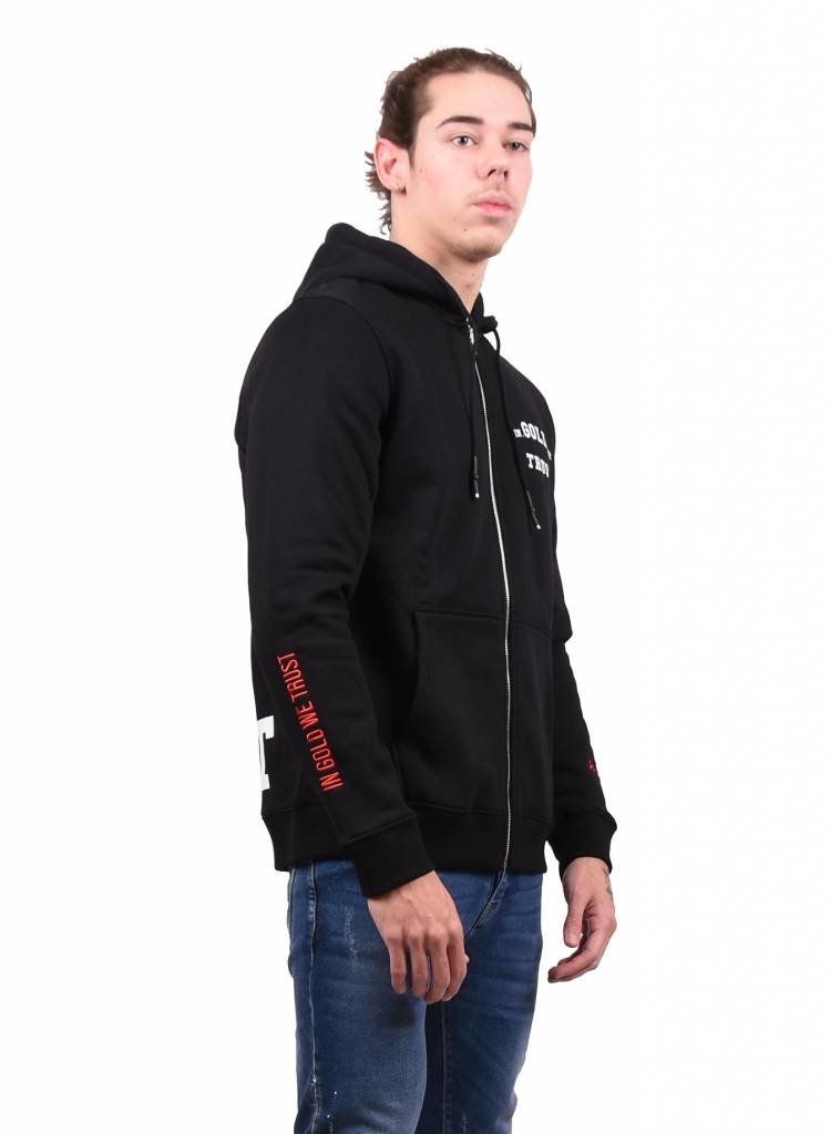 In Gold We Trust 'IGWT' Zipper Hoodie Black - Mensquare