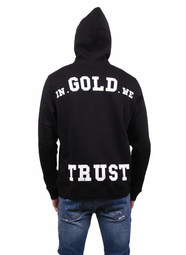 In Gold We Trust 'IGWT' Zipper Hoodie Black - Mensquare
