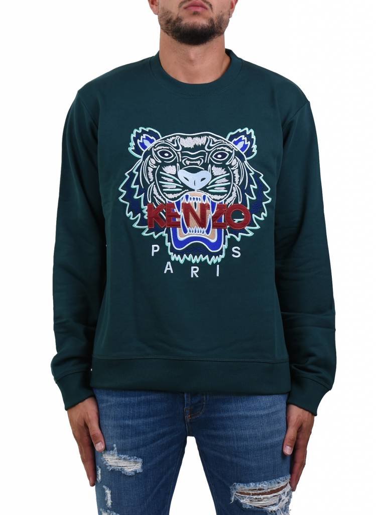 kenzo green tiger sweater